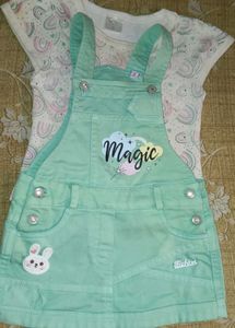 Cute Girls' Overalls Set