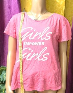 🇬🇧Pink T-shirt Girls Empower Graphic soft silk👕