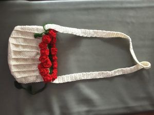 crochet potli rose bag