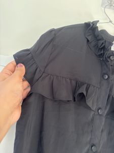 Ruffled Black Blouse