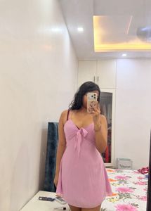 Pink Bow Detail Mini Dress