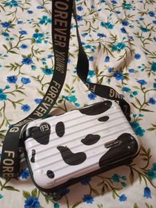 Cute Cow Print Mini Suitcase Bag