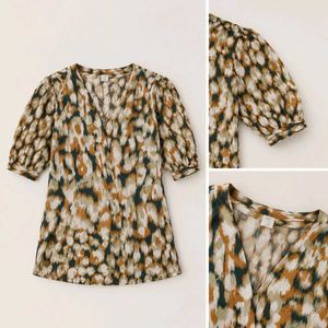 Stylish Abstract Print V-Neck Dress