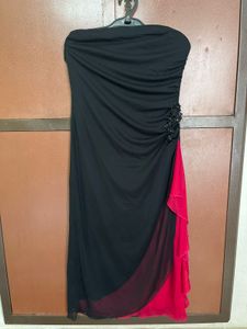 Chic Black & Red Strapless Dress