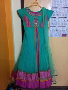 Teal & Pink Anarkali