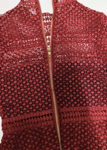 Burgundy Lace Mini Dress