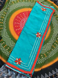 Elegant Turquoise Embellished Saree