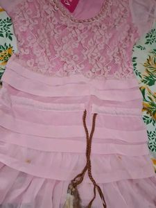 Pink Lace Detailed Kurta