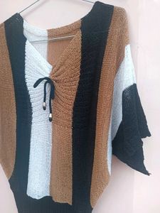 Striped V-Neck Knit Top (UNUSED)