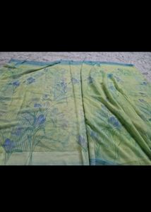 Beautiful Green Saree with Floral Print