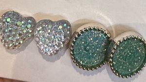 Pair of Sparkling Green Stud Earrings