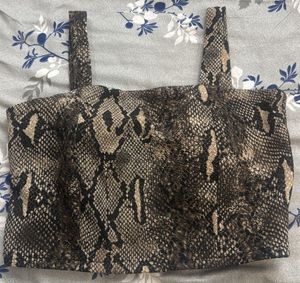 Snake Print Crop Top