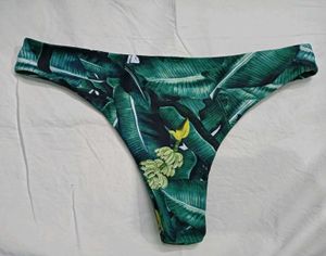 💛 Tropical Leaf Print Bikini Bottom