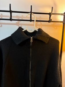 Stylish Black Knit Zip-Up Jacket