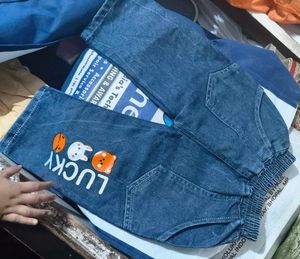 New baby Cute Denim Jeans with Lucky Print