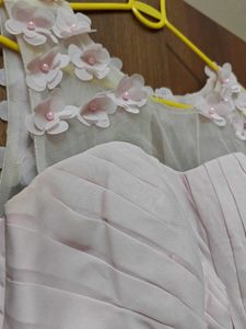 Elegant Pink Gown with Floral Detail