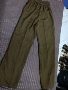 Olive Green Wide Leg Trousers