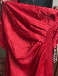 Stunning Red Strapless Ruched Dress
