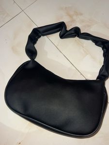 Black Hobo Bag with Silver Hardware