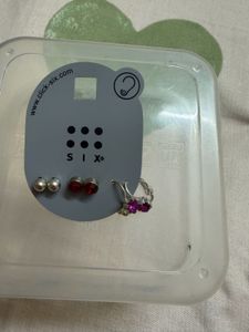 SIX Stud Earrings & Hoop Set