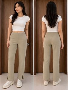 H&M Ribbed Knit Pants - Olive Green