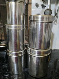 Set of 5,and 3 Stainless Steel container se