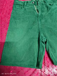 Green Denim Shorts
