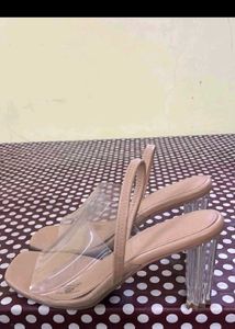 Chic Clear Strap Block Heels