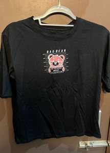 Black "Bad Bear" Graphic T-Shirt