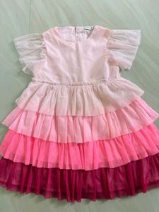 Girls Pink Tiered Tulle Dress