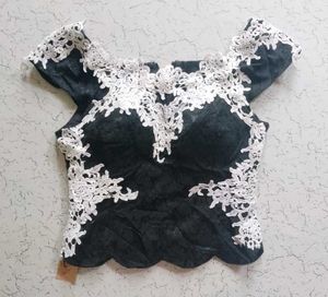 Elegant Black Lace Off-Shoulder Top