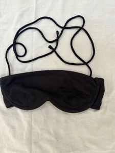Black Ribbed Bikini Top