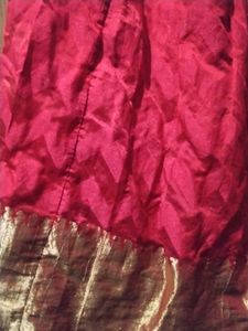hot pink golden zari ethnic skirt