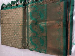 Elegant Teal &amp; Gold Silk Saree