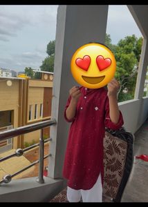 Maroon Kurta with Embellishments