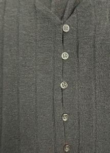 H&amp;M Black Ribbed Button Down Top