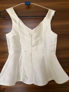 Elegant White Peplum Top