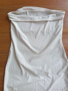 Cream Strapless Maxi Dress