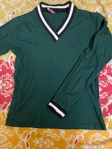 Dark Green Jean Top