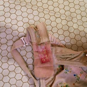 Light Pink Floral Print Bra