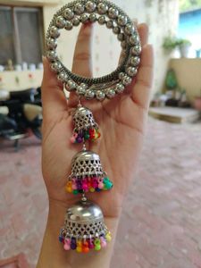 Silver Jhumka Bracelet