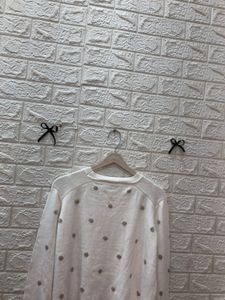 Elegant Polka Dot Knit Sweater