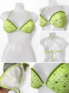 ✨ Rhinestone Bikini Top* 💚