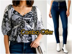 Y2K Chic Top & Jeans Combo Set