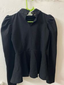 Chic Black Peplum Top