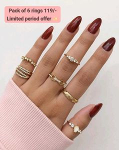 Boho Chic Ring Set - 6 Pieces