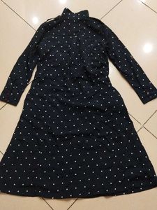 Chic Navy Polka Dot Dress