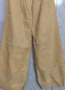 Embroidered Chicken Cotton Palazzo Pants