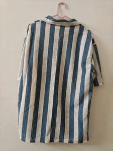 Striped Camp Collar Shirt
