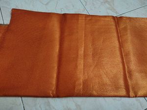 Orange Textured Dress Material 1m